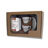 Confezione regalo Bacca Rossa con caffè tostato monorigine 100% arabica - barattolo da 250g e set di due tazzine con piattini. Torrefazione italiana di alta qualità.
